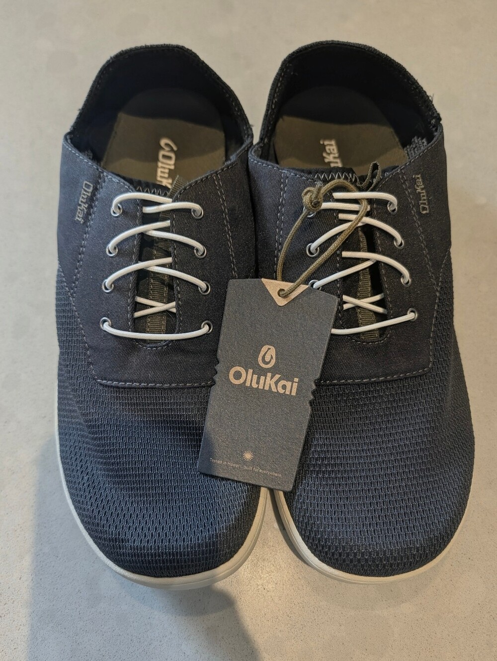 OluKai Nohea Moku Men’s Black No Tie Boat Shoes